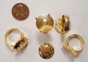 6 DE COLECCIÓN CHAPADOS EN ORO UNSET 18mm. ANILLOS AJUSTABLES REDONDOS DE COSTURA PARA ENCONTRAR HÁGALO USTED MISMO 173 - Imagen 1 de 2