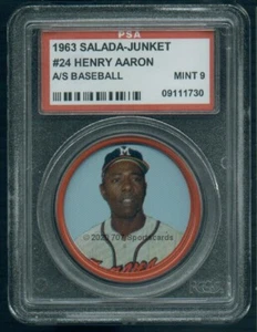 1963 Salada Coin 24 Hank Aaron PSA 9 (1730) - Picture 1 of 2