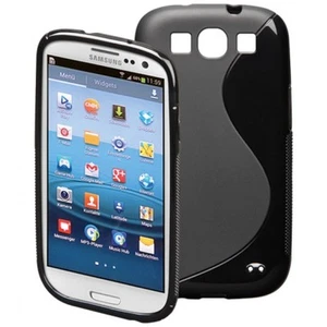 SILICON CASE CUSTODIA MORBIDA CON MOTIVO AD S PER SAMSUNG GALAXY S3 NERO OPACO - Foto 1 di 1