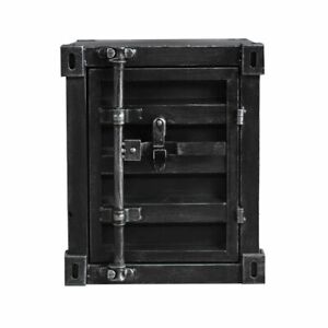 INDUSTRIAL VINTAGE BEDSIDE SIDE TABLE CABINET METAL STORAGE TOOLS BOX CONTAINER 