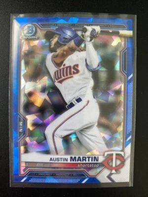 2021 Bowman Chrome Draft Sapphire #BDC19 Austin Martin Twins - Image 1 of 2