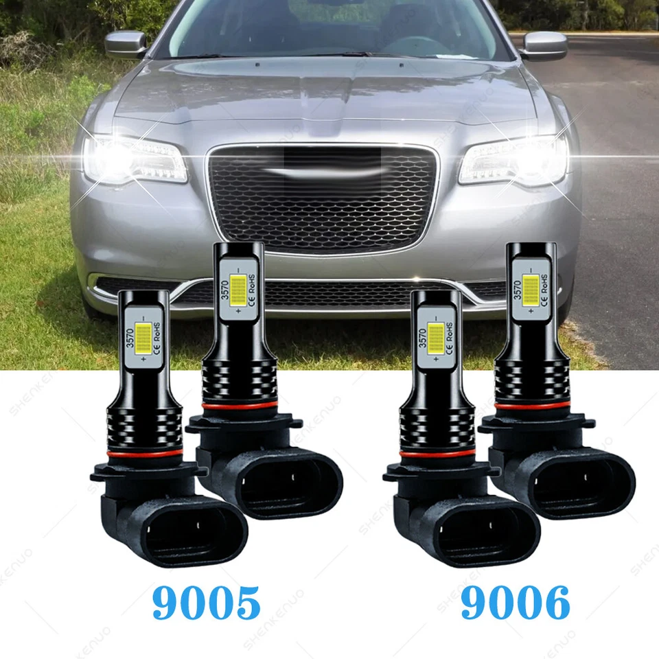 For Chrysler TC Maserati 1990-1991 LED Headlight Bulbs High Low Beam Combo Kit - Image 1 of 4