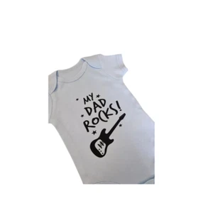 Guitarra My Dad Rocks Baby Grow-Baby Shower Regalo-Guitarra Bebé-MDR01 - Imagen 1 de 34