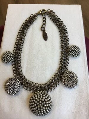 Collar Chico's Runway Alta Costura Estrás Cúpula Perlas Imitación Tono Dorado Foto 1 de 4