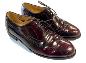 BALLY Wingtip Mens Oxford Shoes 10.5 LEDAR-01 Burgundy - Picture 1 of 7