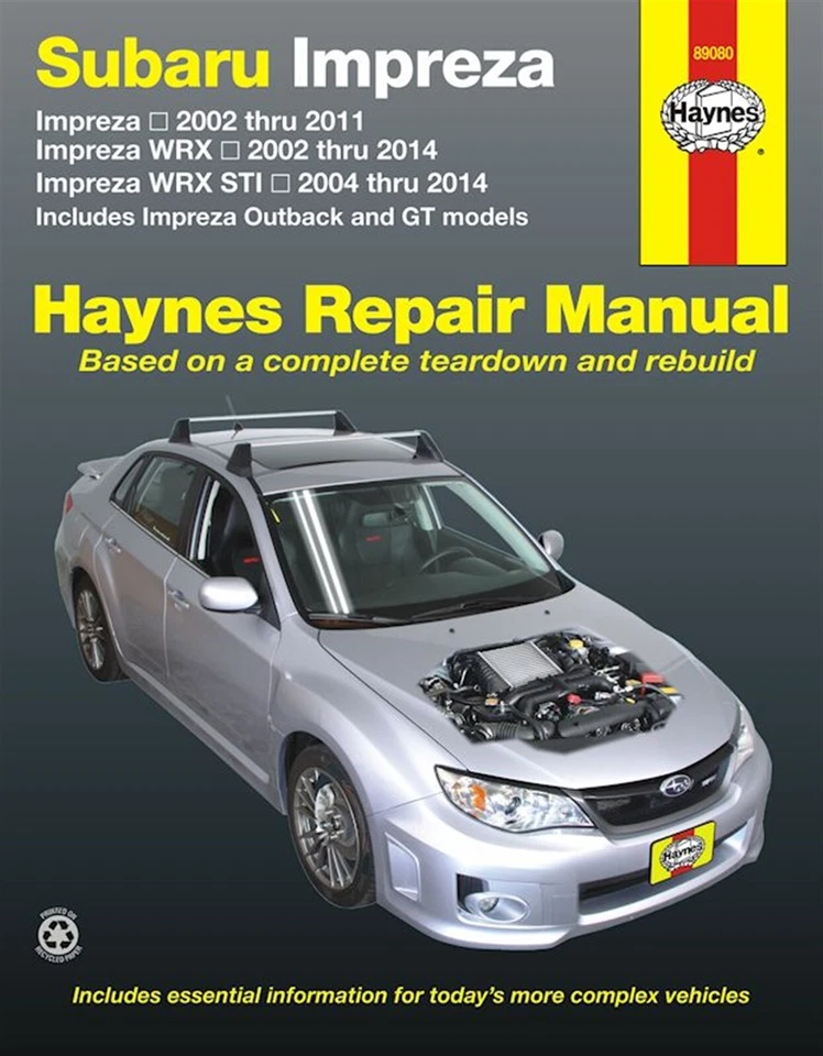 Repair Manual-wrx TR Haynes 89080 Fits 04-07 Subaru Impreza
