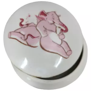 Eleanore Welborn Monterey Trinket Box Elephant Lidded Limoges Porcelain Vintage - Picture 1 of 14