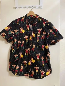 Forever 21 Luchador/Mexikanischer Wrestler Button Down Hemd Hawaii Herren Größe L - Bild 1 von 10