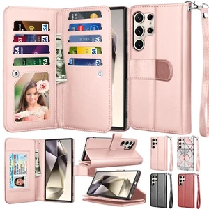 For Samsung Galaxy S25 S25 Plus S25 Ultra Flip Wallet Case Leather Phone Cover - Picture 1 of 29