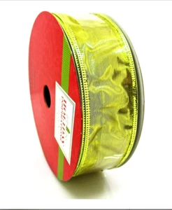 Shimmer Gold Ribbon,Gold Wire Edge,Jo-ann's,1.5" x 100 ft. - Picture 1 of 2