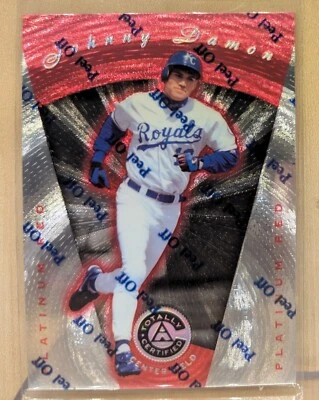 1997 Pinnacle Totally Certified PLATINUM RED #104 Johnny Damon Royals RARE - Image 1 of 2