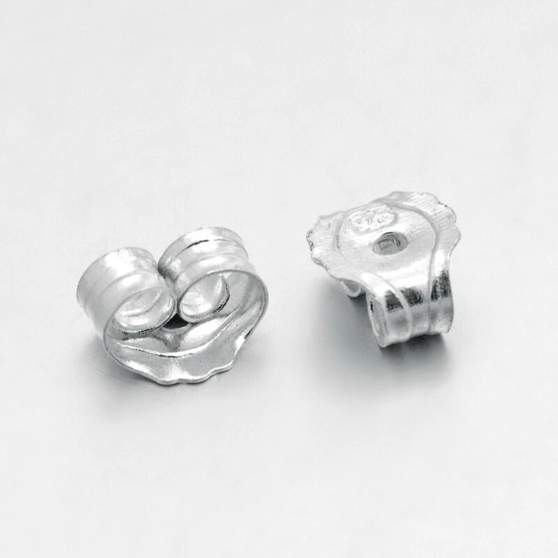 4pz ferma orecchini farfalline in argento 925 colore argento chiaro 5x5mm bijoux - Immagine 1 di 1