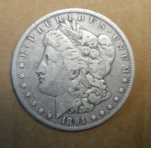 1891 MORGAN SILVER DOLLAR - Picture 1 of 2