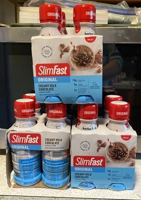 Batido de repuesto para comidas, chocolate con leche cremoso original, 10 g de listo para beber Foto 1 de 2