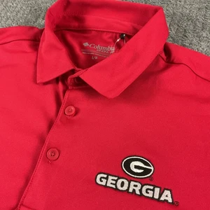 Georgia Bulldogs Polo Mens Large Columbia Golf Shirt NWT $70 Performance Casual - Picture 1 of 12