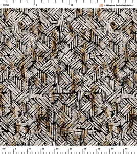 Minerva Exclusive Georgette Fabric - POD - Monochrome Matchsticks - per metre - Picture 1 of 1
