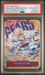 Monkey.D.Luffy 119 Alternate Art One Piece OP05 Colleen Clinkenbeard Auto PSA 10 - Picture 1 of 2