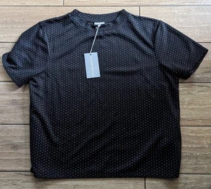 NEW BNWT Ladies Short Sleeved Black & Metallic Spot Top By Oliver Bonas Size 18 - Picture 1 of 5