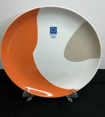 Vintage Athens 2004 Olympic 9.5-in Orange, Beige/Brown & White souvenir plate - Image 1 of 4