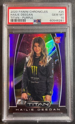 2020 Panini Chronicles Titan Hailie Deegan #25 Purple Prizm /25 PSA 10 RC - Image 1 of 2