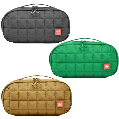 Custodia media trapuntata per console Nintendo Switch 2 verde/nero/beige - Immagine 1 di 4