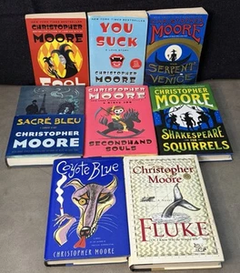 Lot 8 Christopher Moore - Squirrels Fool Fluke You Suck Coyote Blue Secondhand - Imagen 1 de 5
