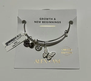 Alex + Ani Pearlized Butterfly Charm Bangle Bracelet Growth and New Beginnings  - Picture 1 of 4
