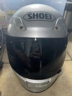 Capacete de motocicleta SHOEI RF 1000 rosto inteiro viseira transparente ponto branco tamanho grande - Imagem 1 de 4