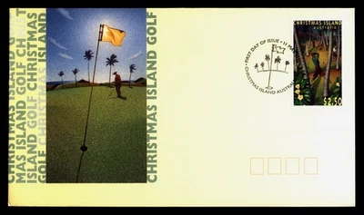 DR WHO 1995 CHRISTMAS ISLAND AUSTRALIA FDC GOLF SPORTS CACHET $2.50 R16319 - Image 1 of 2