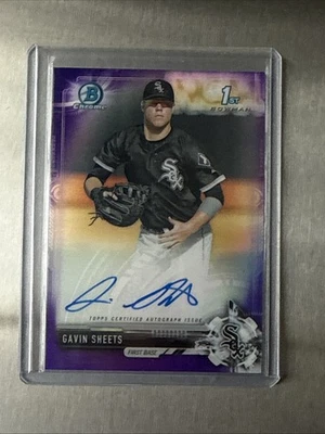 2017 Bowman Chrome Gavin Sheets Signed Auto Purple 61/250 - Image 1 of 4