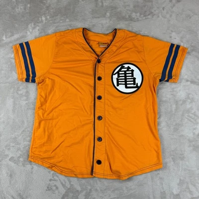 Camiseta de béisbol Dragon Ball Z para hombre grande naranja anime japonés Goku abotonada Foto 1 de 4