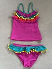 M&amp;S Girl?s Tankini Pink 2 Piece Swimsuit 11-12 Yrs Hardly Worn Great Condition