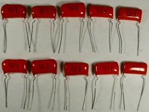 0.33uf 100V 20%  MYLAR ORANGE DROP CAPACITOR EL MENCO NPC-EL LOT of 10 pcs - Picture 1 of 2