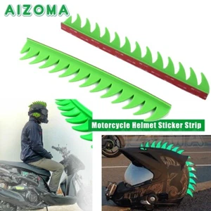 Universal Helmet Mohawk Warhawk Spikes Decal Strip 3M Sticker Dirtbike Rubber - Picture 1 of 11