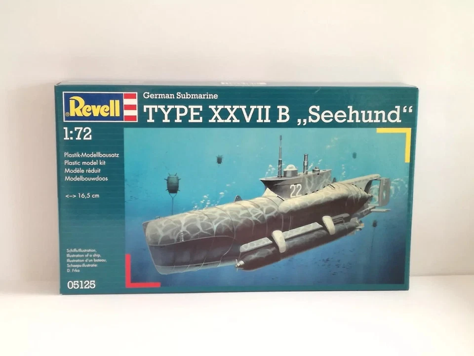 REVELL 1:72 KIT SOTTOMARINO TEDESCO TYPE XXVII B SEEHUND   16,5  cm    ART 05125 - Immagine 1 di 1