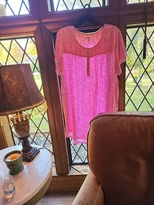 Aria 100% Cotton Short Sleeve Scoop Neck Nightgown With Pockets Size 5X - Picture 1 of 12