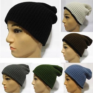 Slouchy Beanie hat Soft Slouchy chic ski snowboard Men and Women Knit cap - Picture 1 of 12
