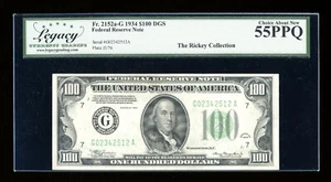 DBR 1934 $100 DGS FRN Chicago Fr. 2152-Gdgs Legacy 55 PPQ Serial G02342512A - Picture 1 of 2