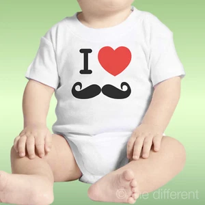 Unisex Baby Body I Love Mustache Gift Idea - Picture 1 of 1