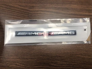 2pcs Black AMG For Mercedes Benz Car Emblem Badge Sticker Side Skirts Badge Logo - Picture 1 of 5