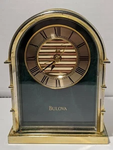 Bulova Archtop Jukebox Desk Shelf Mantle Desk Clock Jade Green Unique Design - Picture 1 of 7