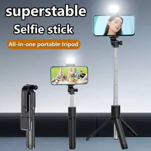 Mini Selfie Stick Mobile tripod with wireless remote control and fill light - Picture 1 of 12