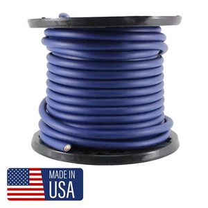 GP Car Audio 1/0 True AWG 100% OFC 0GA Pure Copper Power/Ground Wire Blue Lot - Picture 1 of 3