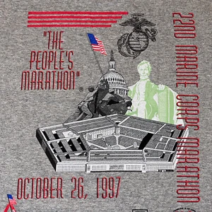 22. Marine Corps Marathon 26. Oktober 1997 grau T-Shirt Erwachsene Large NEU - Bild 1 von 11