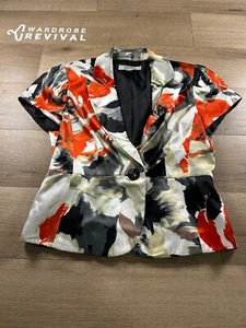 Chaqueta Blazer Kasper Mujer Talla 4 Patrón Carrera Oficina Trabajo Abotonada - Imagen 1 de 11