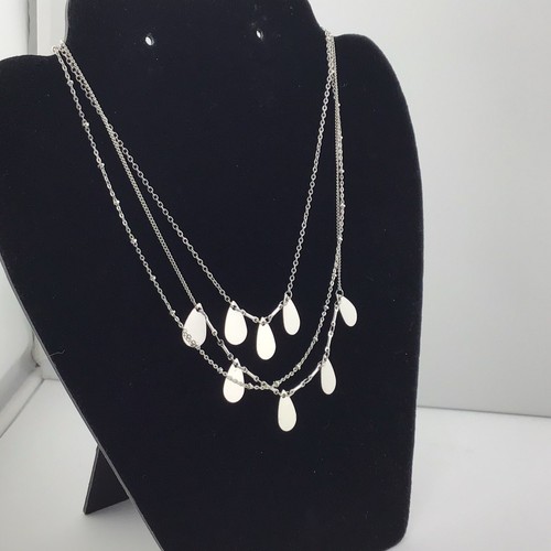 VETEMENTS Collana SilverT 3 Strati Pendenti Charms Boho Chic Festival Bellissima Stile 14” 17”L