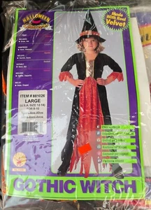 Girls Halloween Costume WITH HAT (Gothic Witch), Size L (12-14), BRAND NEW - Picture 1 of 2