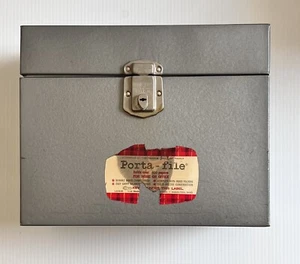 VINTAGE Hamilton Skotch Corp Metal PORTA FILE Box w Key • Gray 12.5”x10”x5.5” - Picture 1 of 10