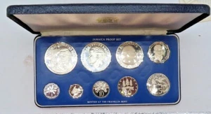 NINE-COIN PROOF OF THE 1976 COINAGE OF JAMAICA (FRANKLIN MINT) - Picture 1 of 2