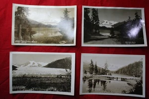 4 unbenutzte Juneau Alaska Auke Lake Mendenhall Glacier RPPC 1930er Ordway - Bild 1 von 5